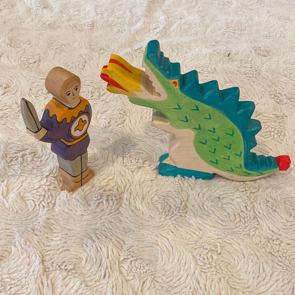 Holztiger Waldorf Inspired Knight & Dragon Wooden Toys